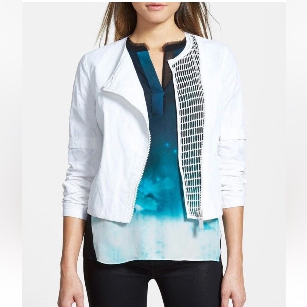 NWOT Elie Tahari designer M Della white jacket